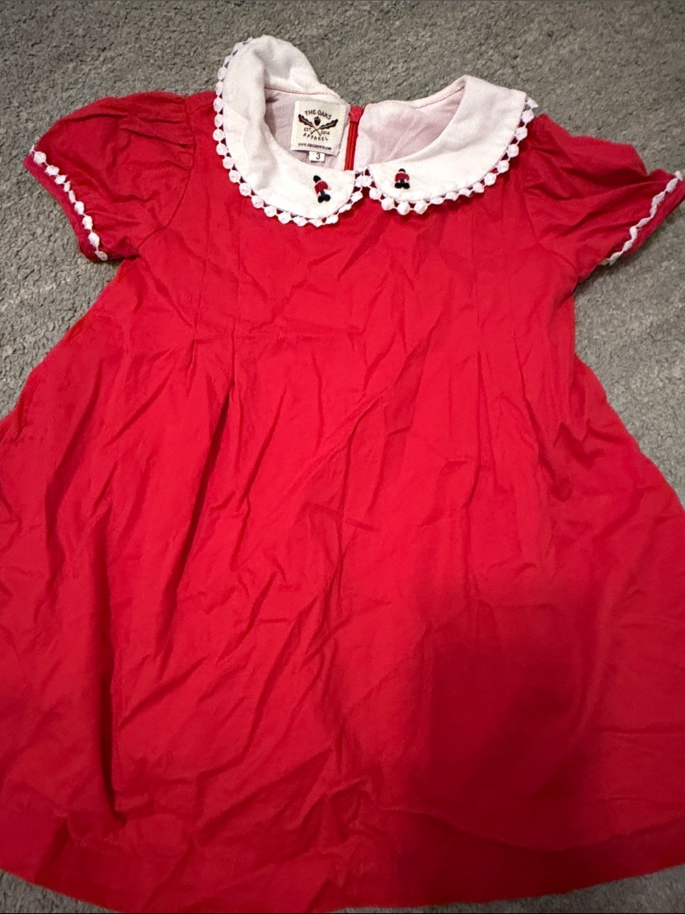 The Oaks Nutcracker Red Girls Dress with White Peter Pan Collar